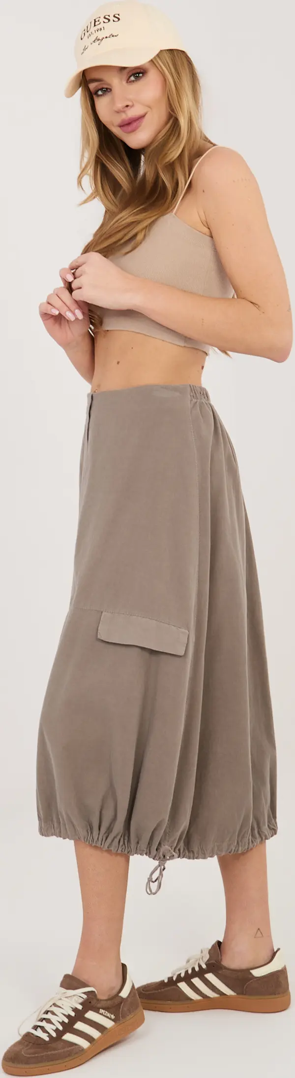 RUE PARIS Кадифена пола, тъмнобежова