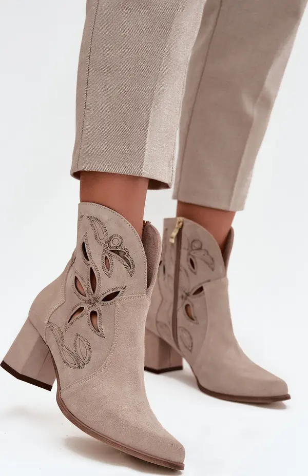 Zazoo Кадифени отвити дамски боти на ток Zazoo