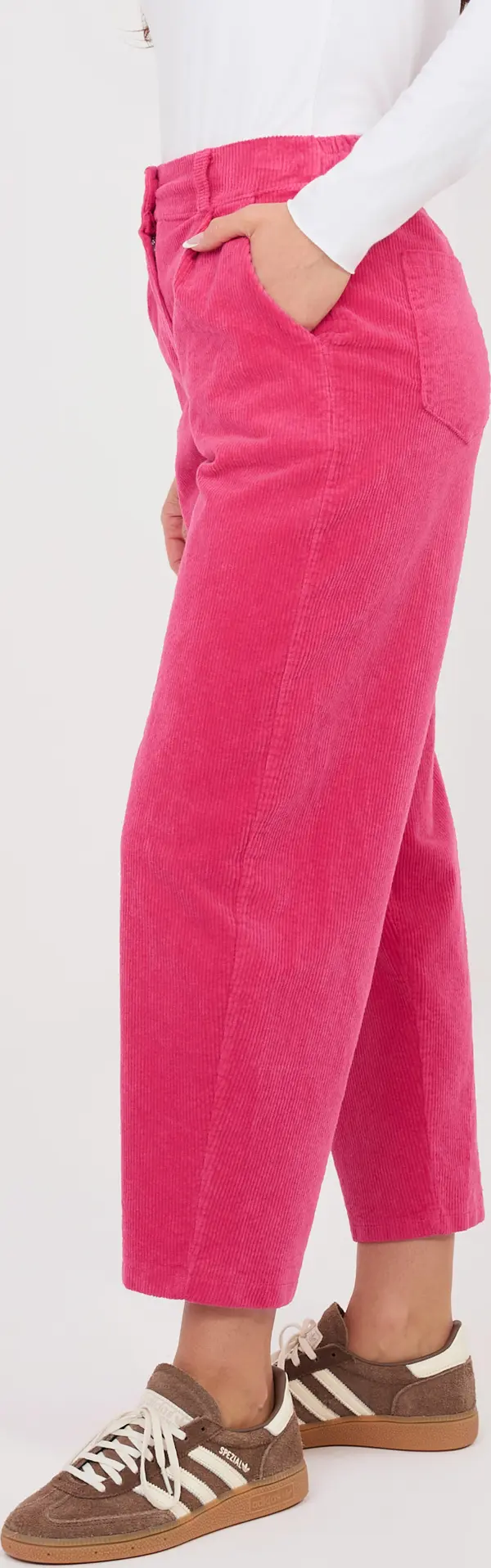 RUE PARIS Кадифени панталони в цвят фуксия RUE PARIS