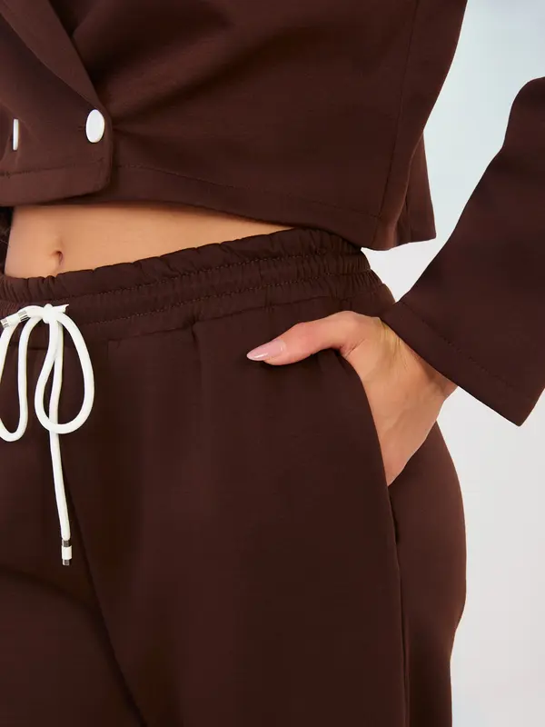 RUE PARIS Кафяв дамски комплект с копчета