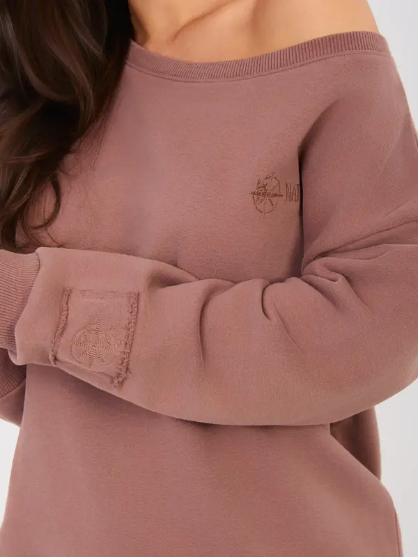 Factory Price Кафяв къс суитшърт с открити рамене