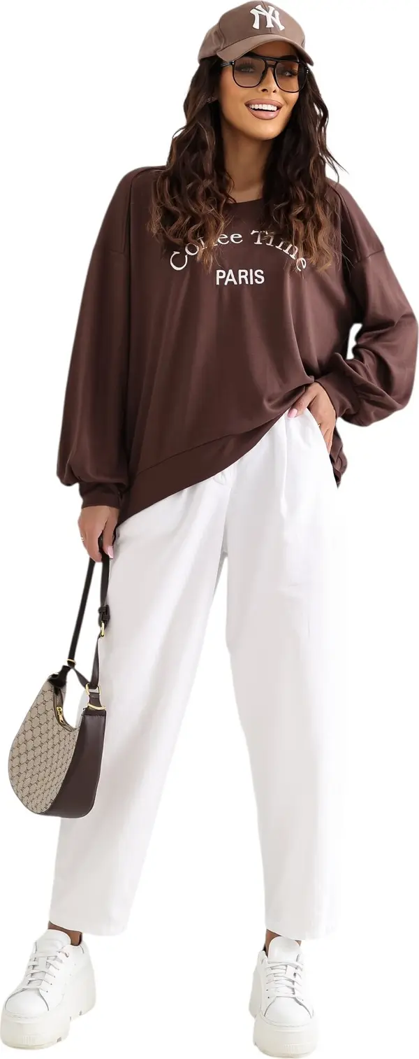 RUE PARIS Кафяв оувърсайз суитчър RUE PARIS