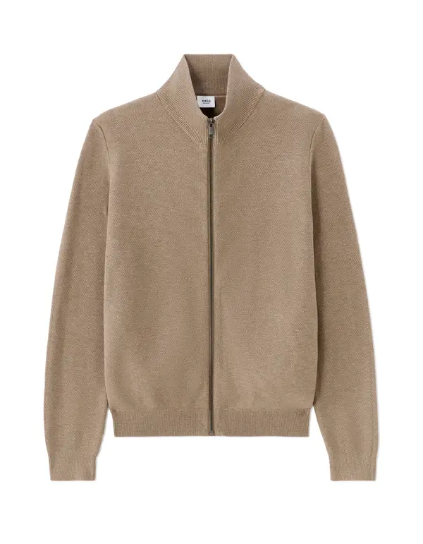 Celio Кафяв пуловер с цип Celio
