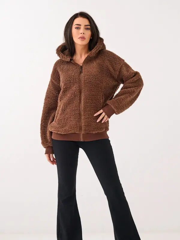 Factory Price Кафяв суичър с качулка