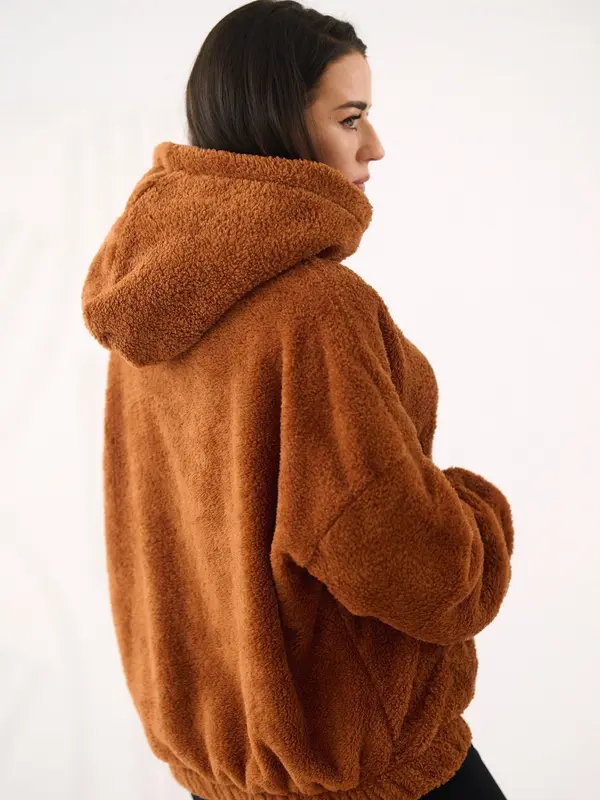 Factory Price Кафяв суичър с качулка