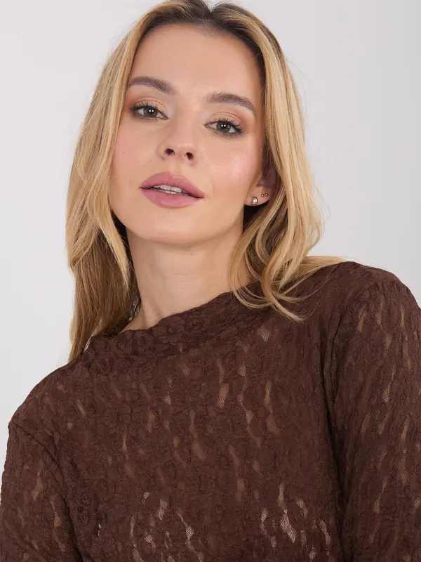 Italy Moda Кафява блуза с шарки