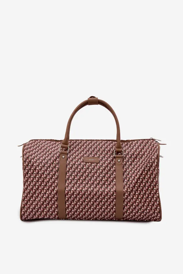 FLORA & CO Кафява чанта за пътуване с шарки Flora&amp;Co