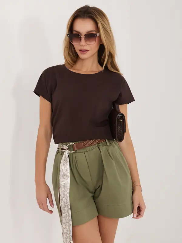 RUE PARIS Кафява едноцветна блуза RUE PARIS