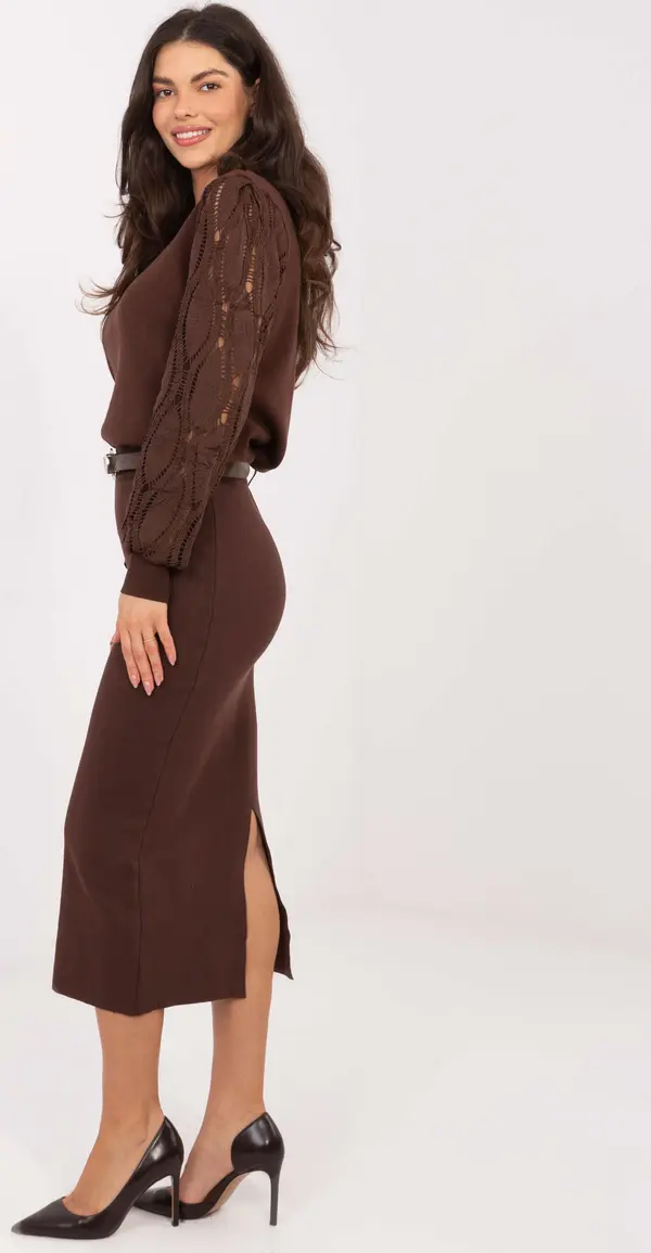 Factory Price Кафява миди пола с дълги ръкави