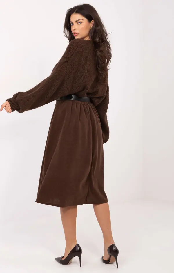 RUE PARIS Кафява миди пола с колан