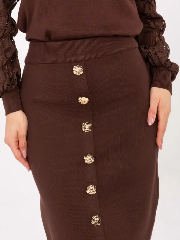 Factory Price Кафява миди пола с копчета