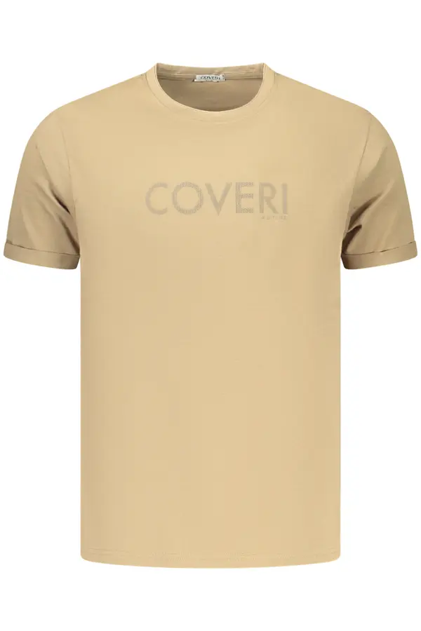 COVERI MOVING Кафява мъжка тениска с къс ръкав