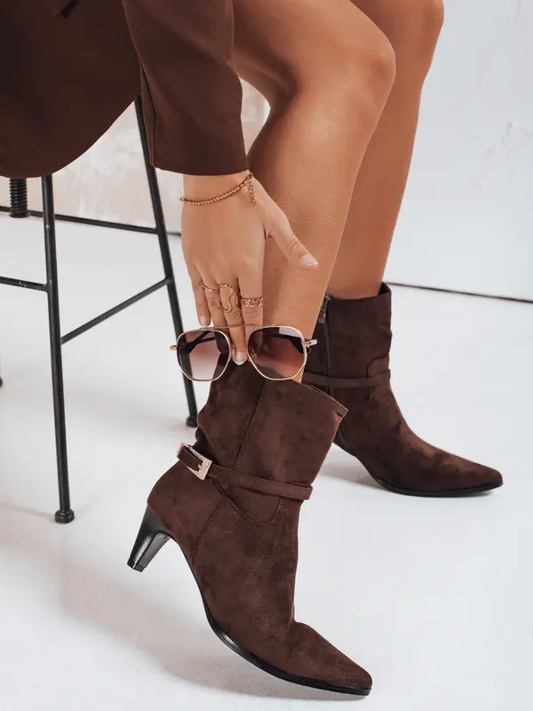 DStreet Кафяви боти до глезена с токчета