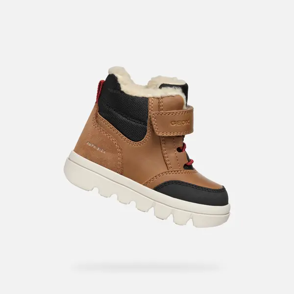 GEOX Кафяви момчешки зимни обувки Geox Willaboo B Ab