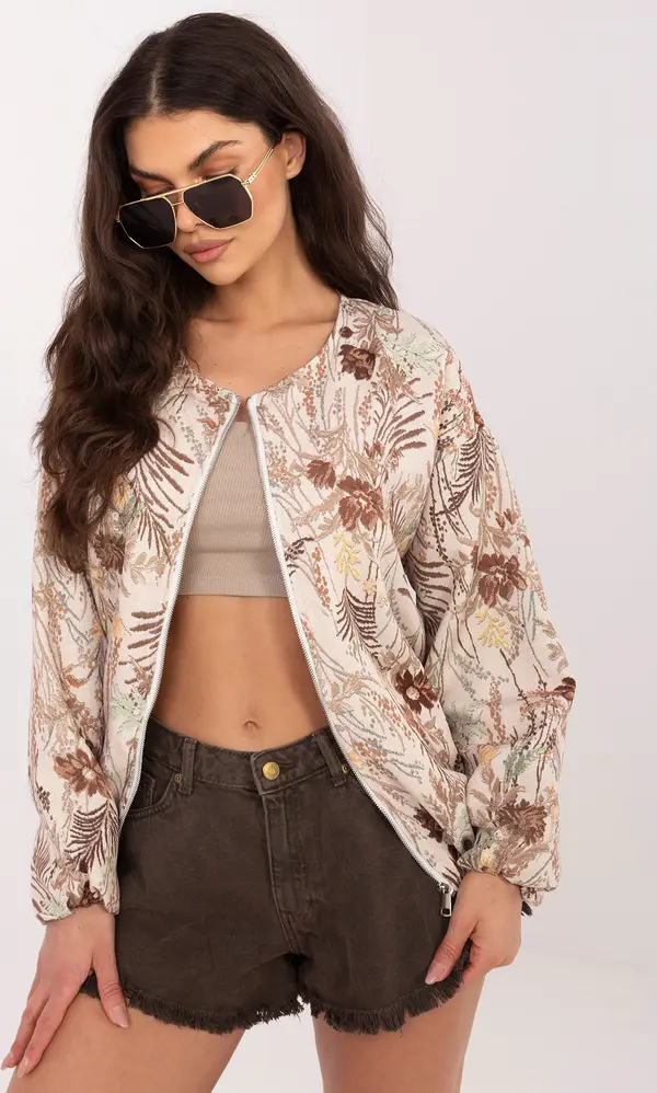 Italy Moda Кафяво дамско яке тип балон