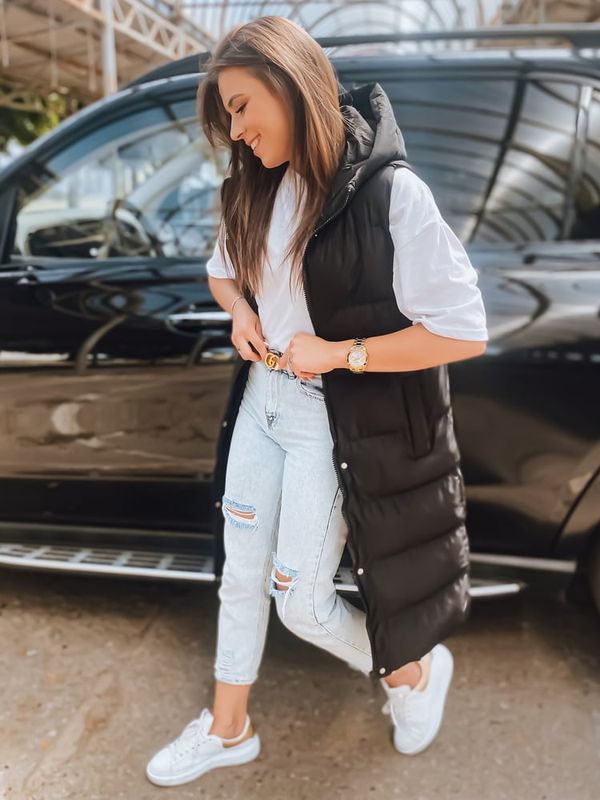 DStreet Kamizelka damska pikowana ELLA czarna Dstreet