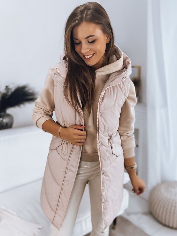 DStreet Kamizelka damska pikowana GAMIS beżowa Dstreet