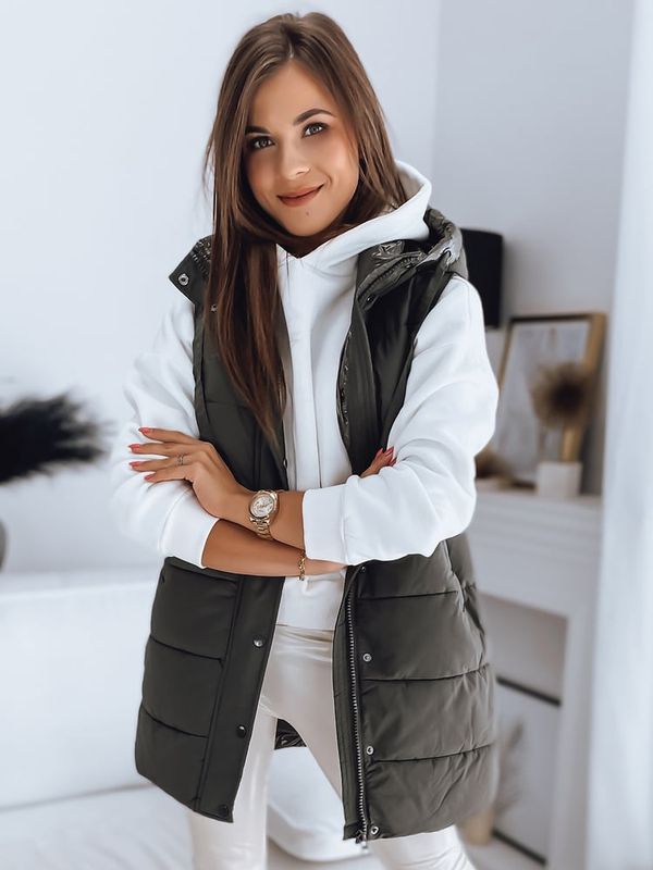 DStreet Kamizelka damska pikowana TOLIS zielona Dstreet