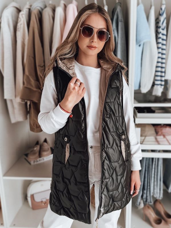 DStreet Kamizelka damska przejściowa pikowana GLITTI czarna Dstreet