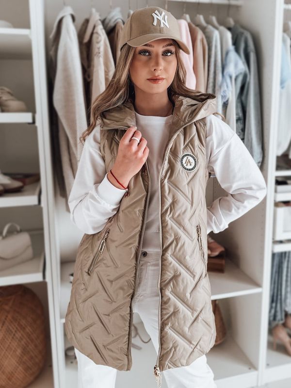 DStreet Kamizelka damska przejściowa pikowana GRANDI kamelowa Dstreet