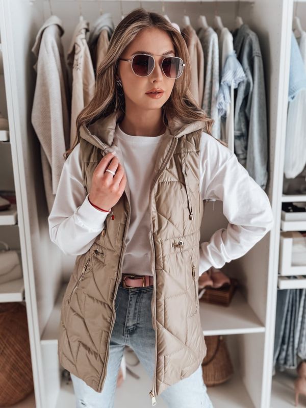 DStreet Kamizelka damska przejściowa pikowana OLINVIA kamelowa Dstreet