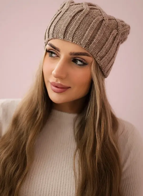 Kesi Kesi Cap with fleece Milano K203 ecru melange+light beige