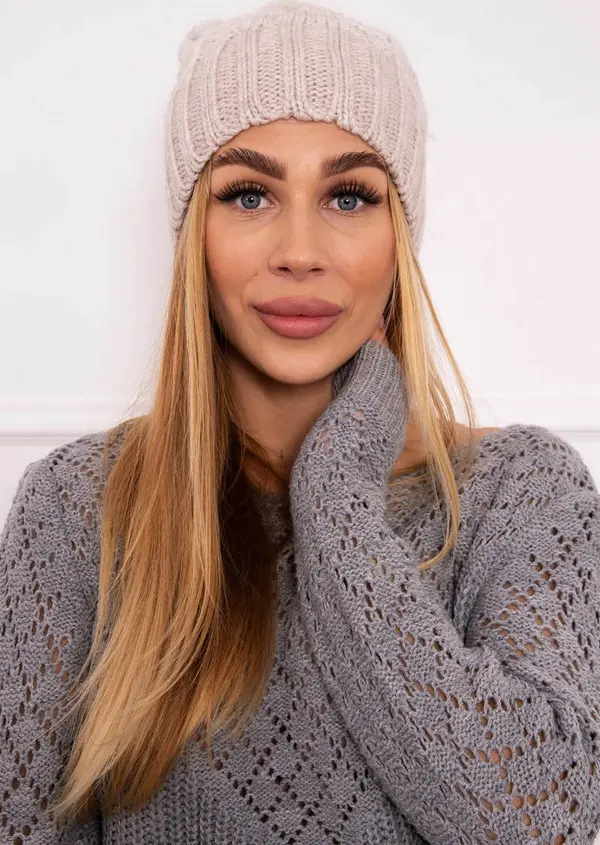 Kesi Kesi Cap with fleece Paryż K213 light beige