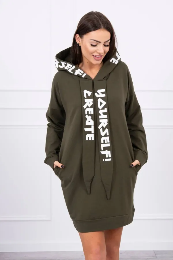 Kesi Kesi Dress with hood Oversize khaki