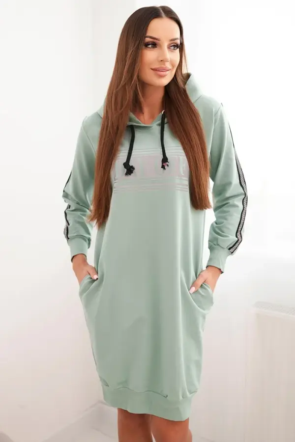 Kesi Kesi Dress with reflective print dark mint