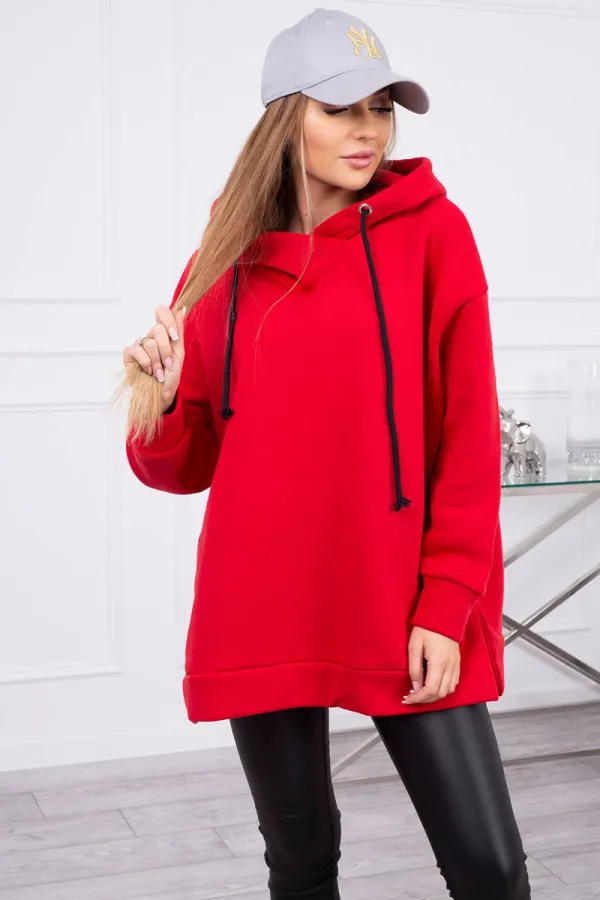 Kesi Kesi Insulated sweatshirt with a zipper on the side red