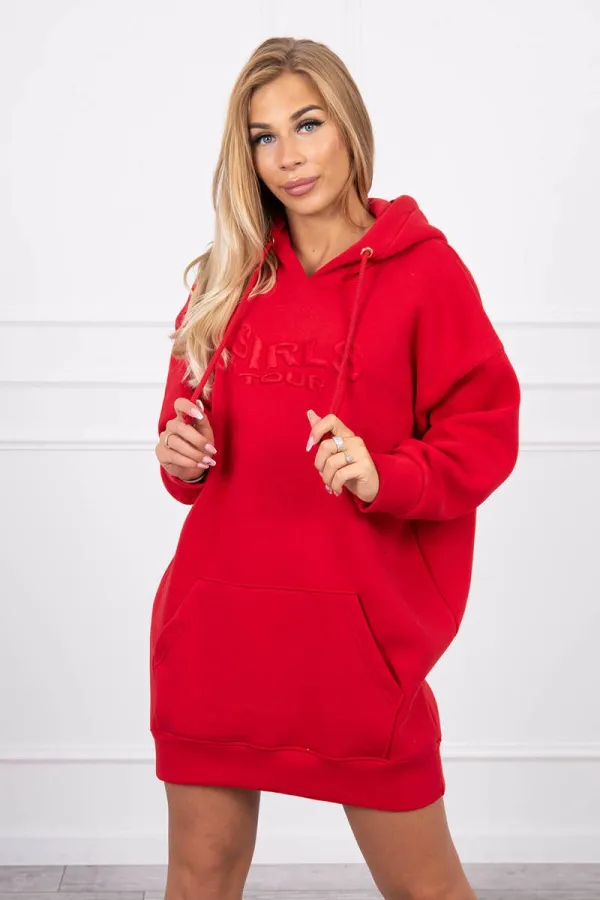 Kesi Kesi Insulated sweatshirt with embroidered inscription oversize red