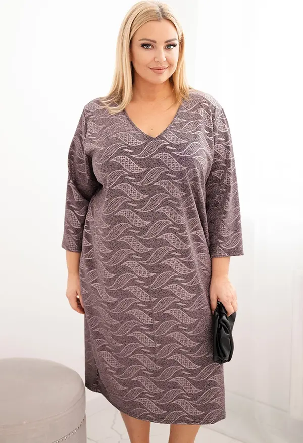 Kesi Kesi Plus Size V-neck georgette women's dress fango