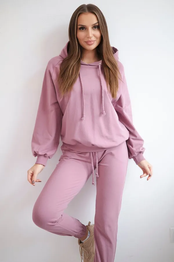 Kesi Kesi Sweatshirt set with a hood dark pink