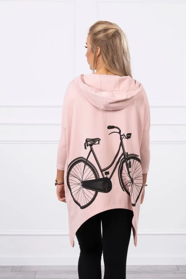 Kesi Kesi Sweatshirt with a bicycle print dark powdered pink