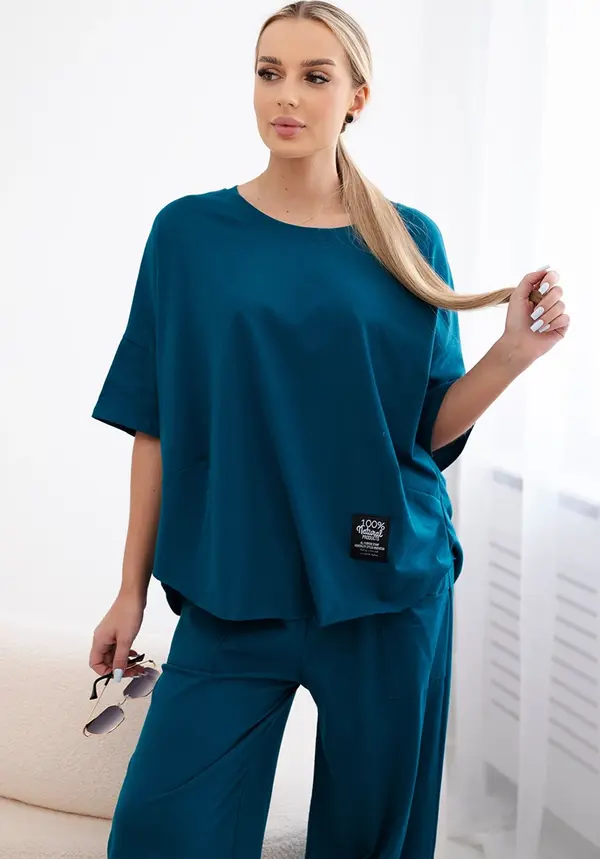 Kesi Włoski Kesi Włoski Cotton set blouse + trousers nautical