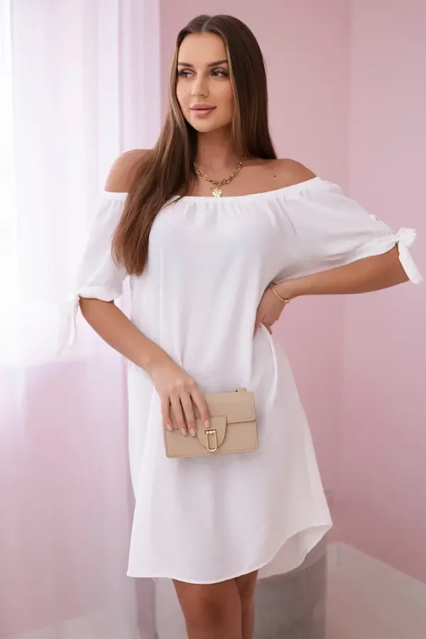 Kesi Włoski Kesi Włoski Dress tied on the sleeves white