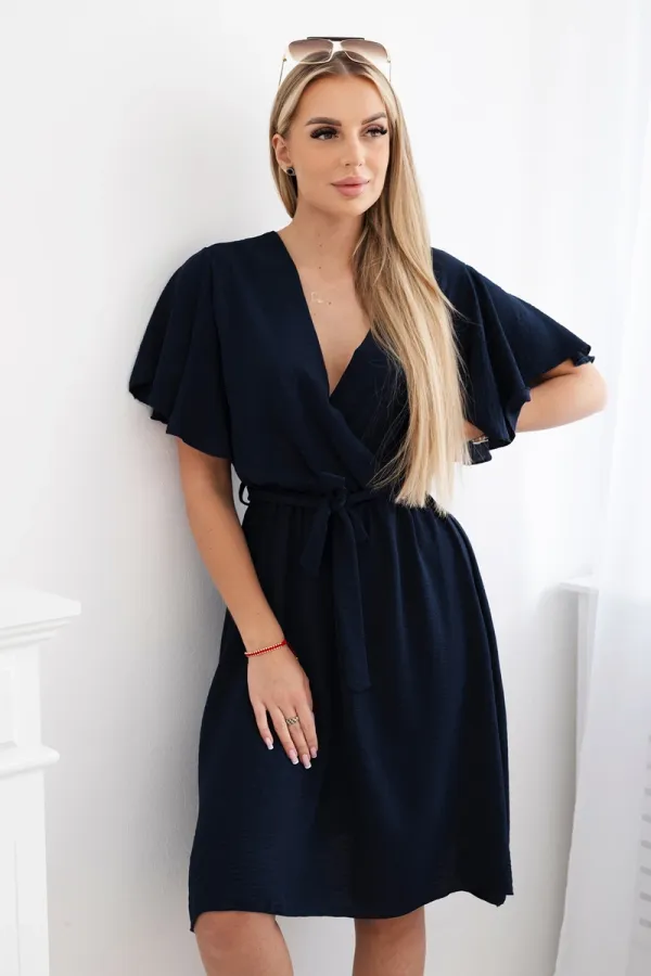 Kesi Włoski Kesi Włoski Dress with a plunging neckline navy blue
