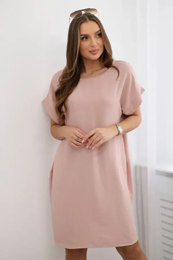 Kesi Włoski Kesi Włoski Dress with pockets dark powder pink