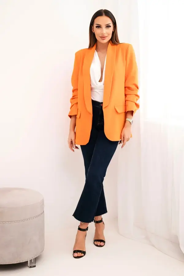 Kesi Włoski Kesi Włoski Elegant jacket with lapels dark orange