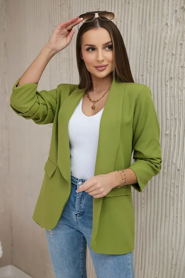 Kesi Włoski Kesi Włoski Elegant jacket with lapels gray olive