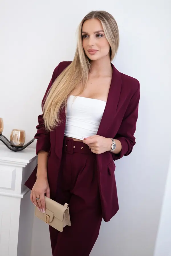 Kesi Włoski Kesi Włoski Elegant set of jackets and trousers burgundy