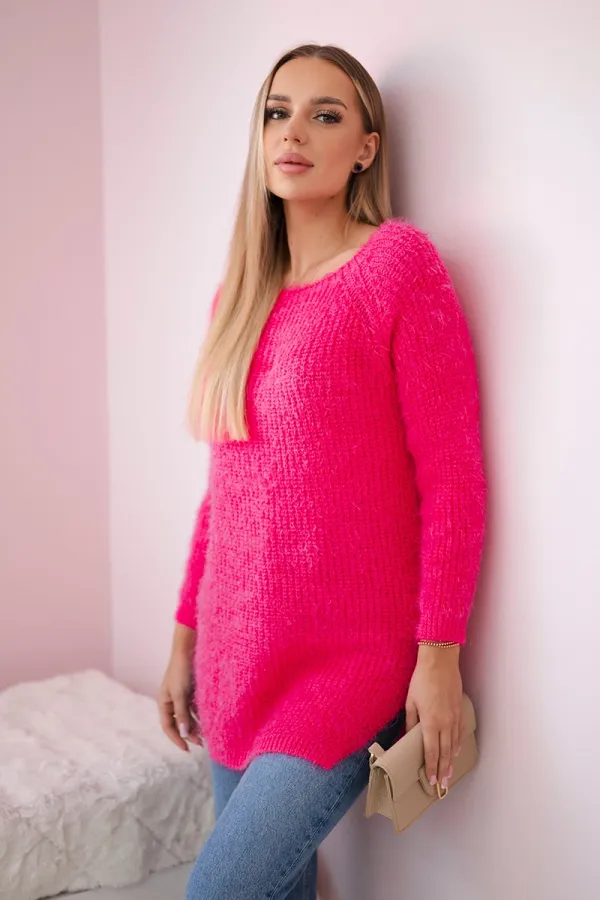 Kesi Włoski Kesi Włoski Fluffy sweater pink neon