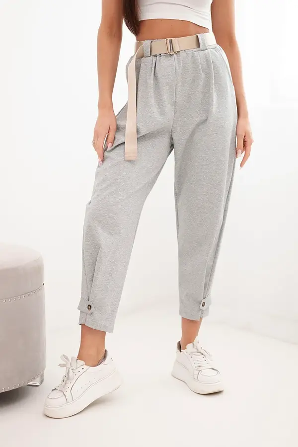 Kesi Włoski Kesi Włoski летен панталон Punto сив меланж