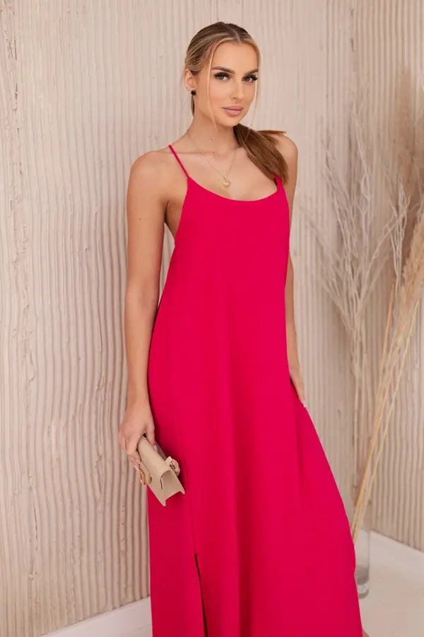 Kesi Włoski Kesi Włoski Long dress with straps fuchsia