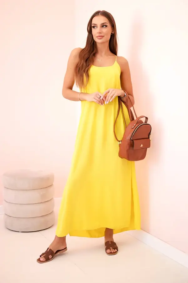 Kesi Włoski Kesi Włoski Long dress with straps yellow