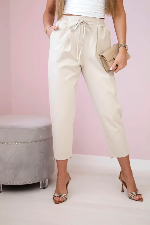 Kesi Włoski Kesi Włoski Punto trousers tied at the waist beige