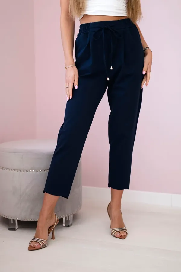 Kesi Włoski Kesi Włoski Punto trousers tied at the waist navy blue