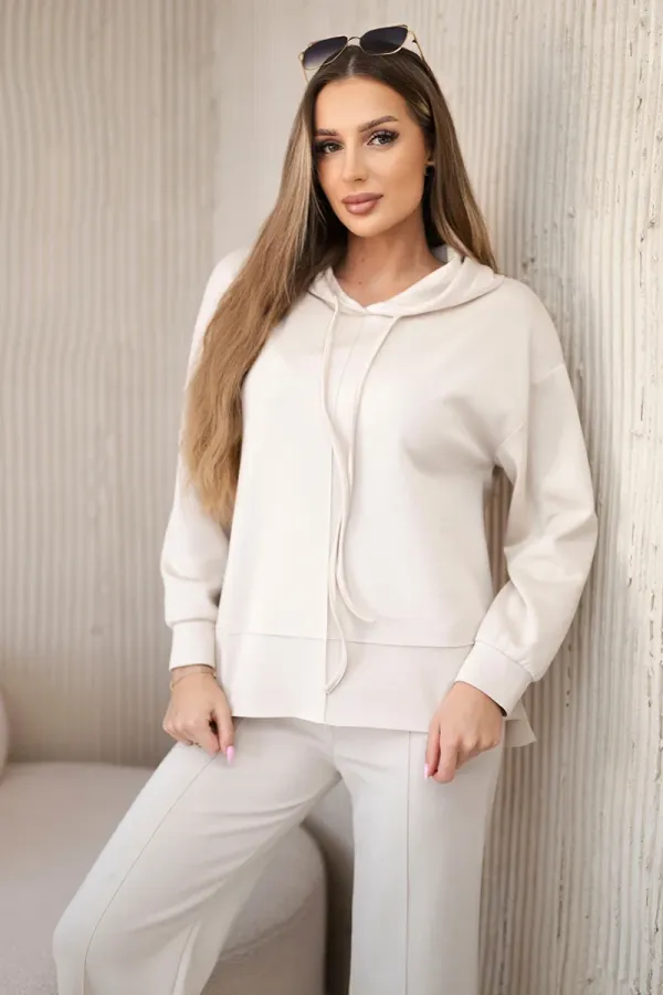 Kesi Włoski Kesi Włoski Set hoodie + pants buttery fabric beige