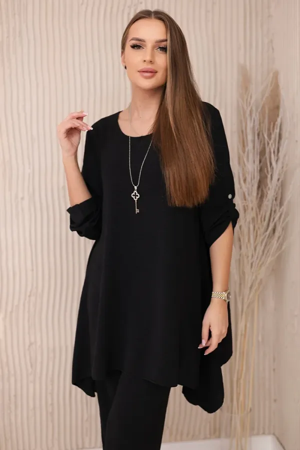 Kesi Włoski Kesi Włoski Set of blouse + pants with pendant black