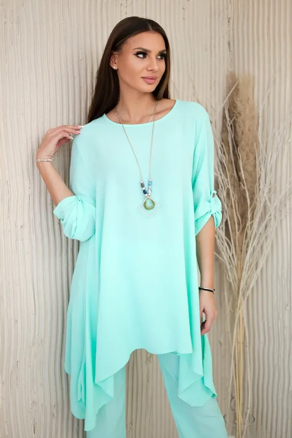 Kesi Włoski Kesi Włoski Set of blouse + pants with pendant mint